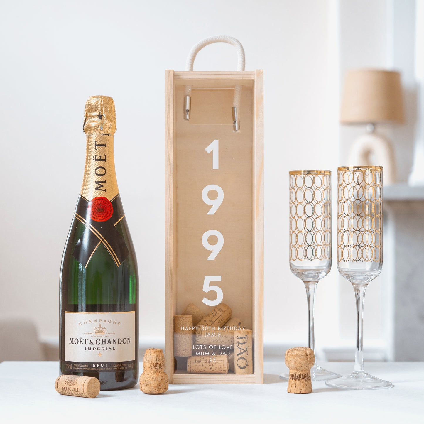 Personalised Cork Collector Birthday Bottle Box - Stag Design