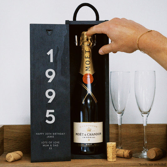 Personalised black birthday gift box - Stag Design