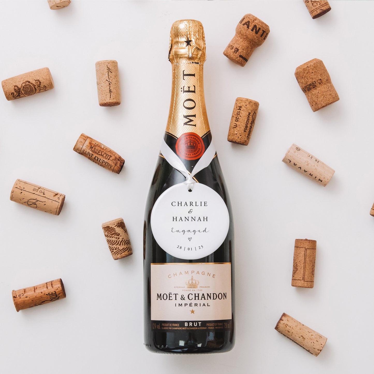 Personalised engagement round ornament