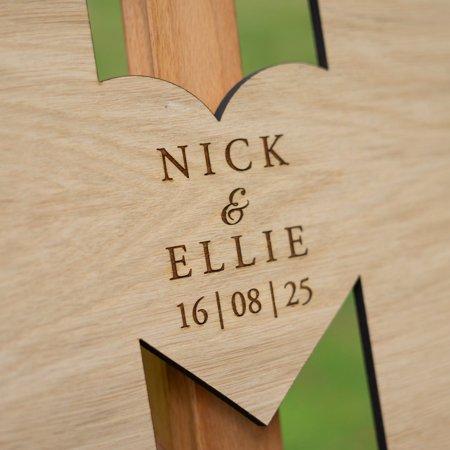 Double letter wooden guest book sign