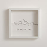 NEW! Mountains adventure travel memory box frame