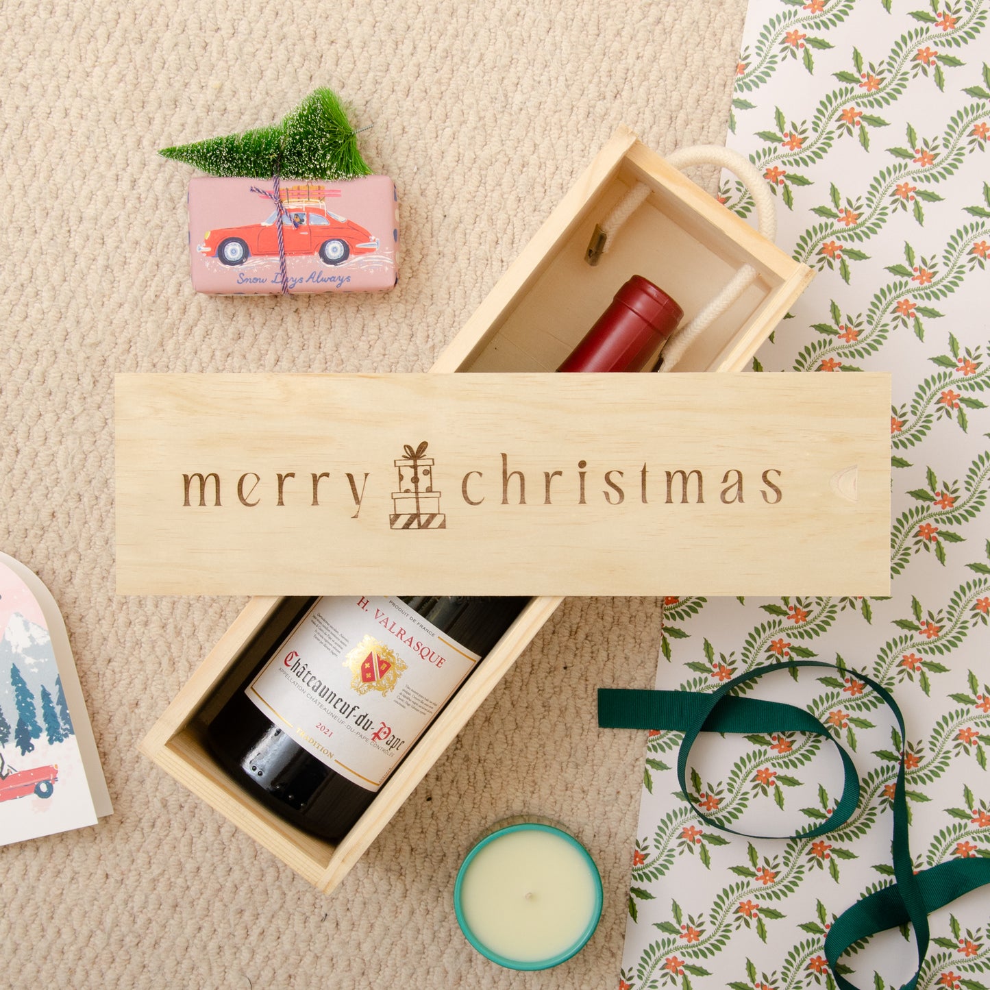 Merry Christmas bottle gift box - Stag Design