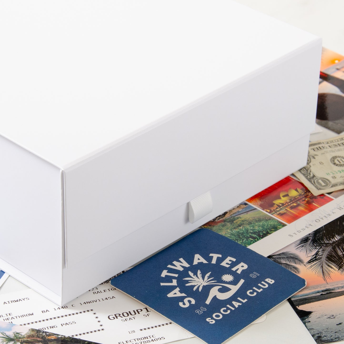 Adventures globe white memory box