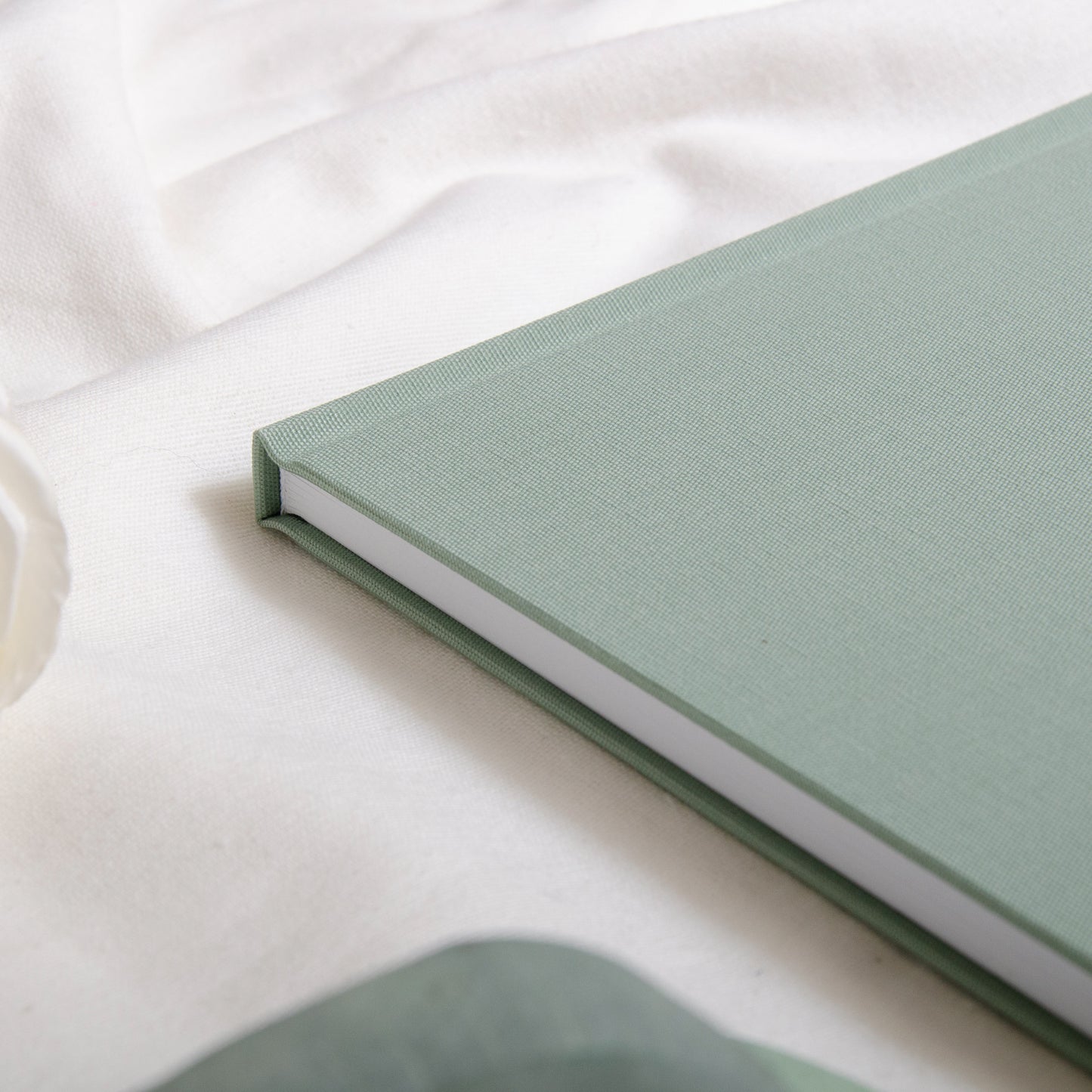 Personalised linen wedding guest book - Stag Design