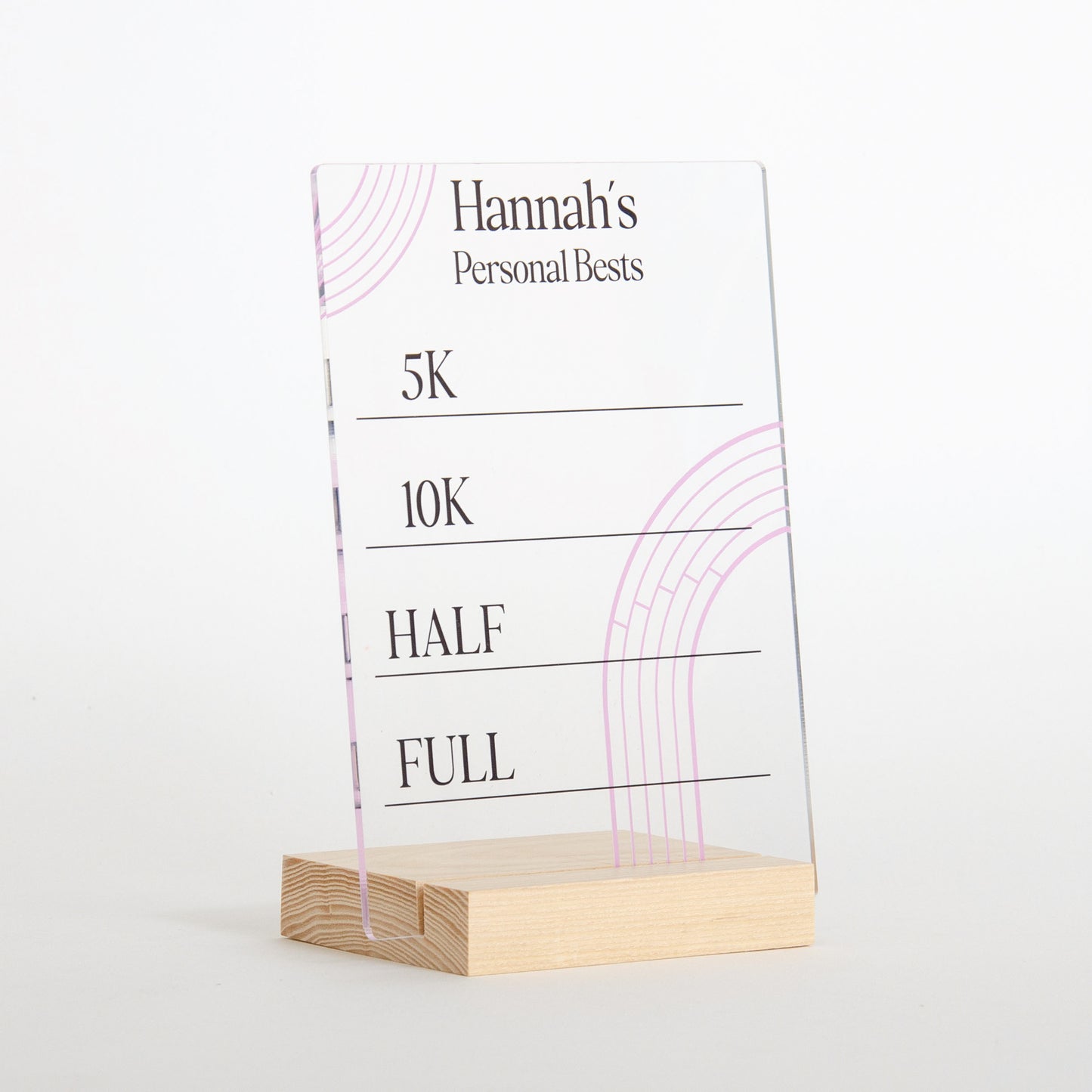 Running Personal Bests Acrylic Board