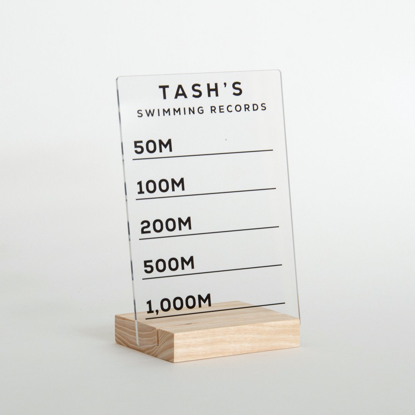 Personalised Swimming Records Sign
