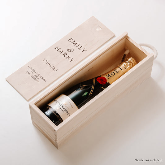 Personalised engagement bottle box
