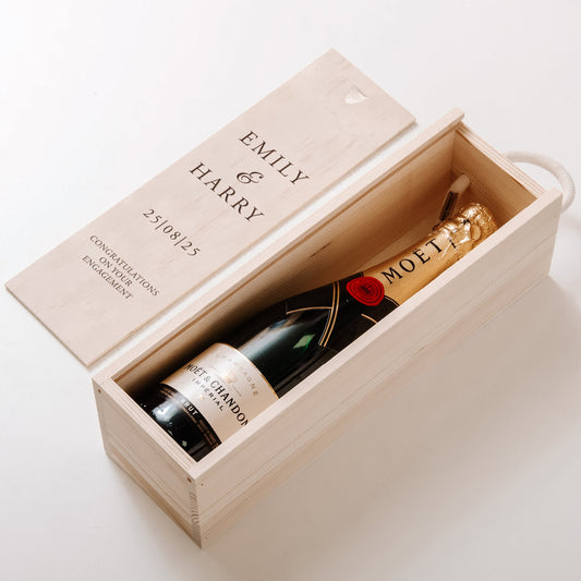 Personalised engagement bottle box