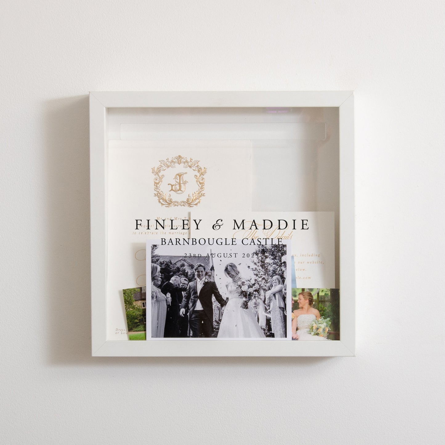 Wedding keepsake memory box frame