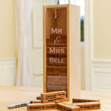 Oak or walnut building block wedding guestbook - wooden tower - Stag Design