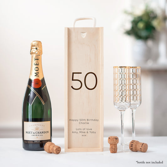 Personalised birthday number bottle box