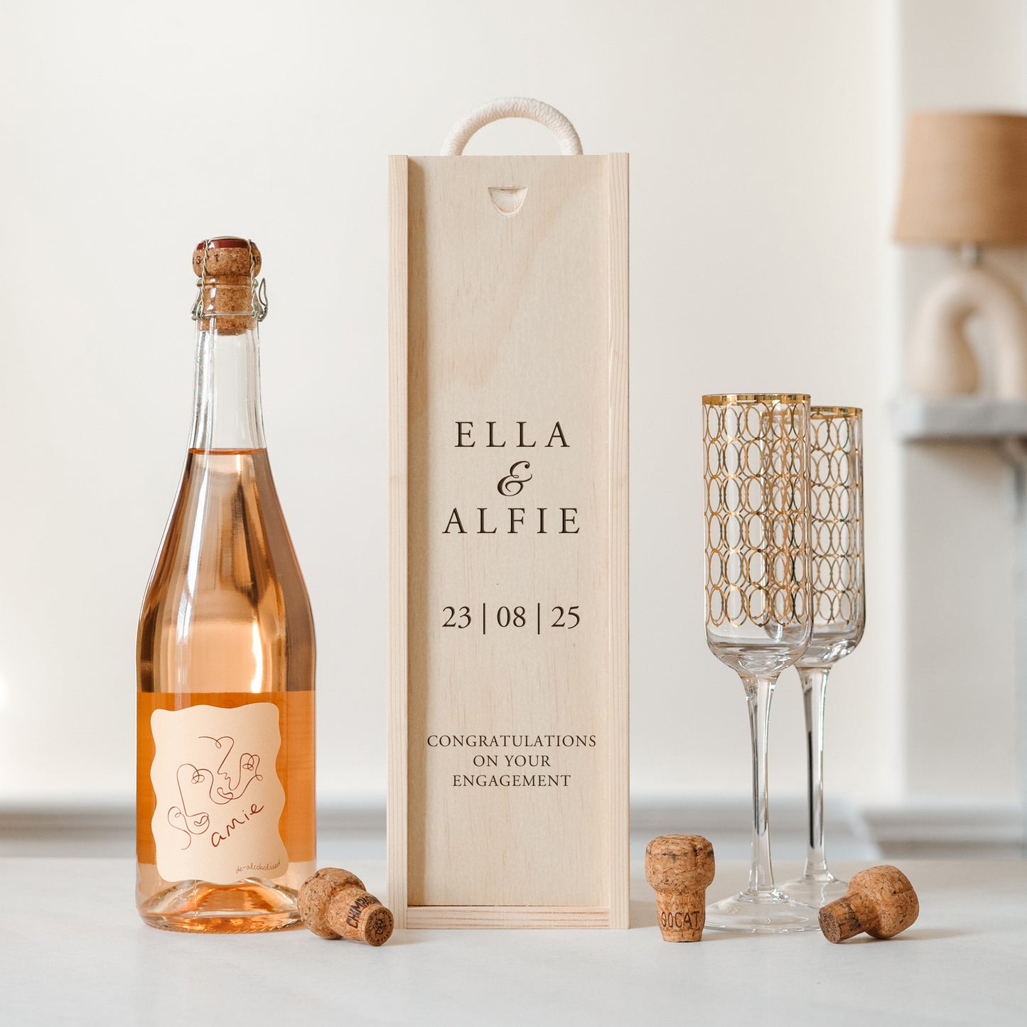 Personalised engagement bottle box - Stag Design