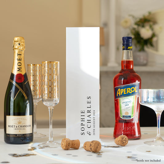 Personalised white couple bottle box
