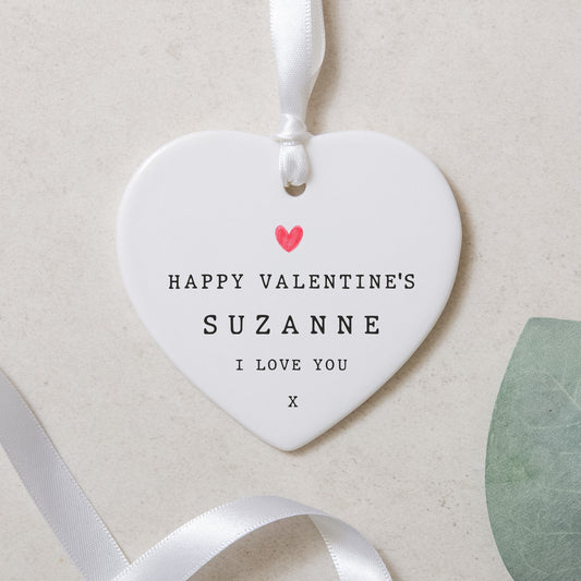 Happy Valentine's love heart ornament