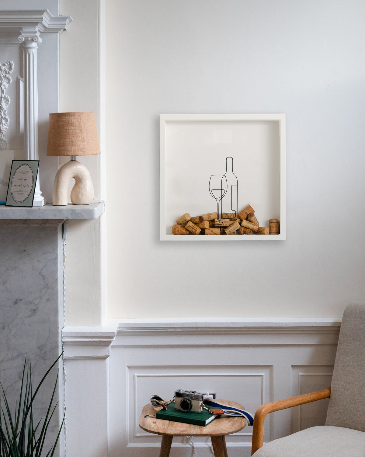 Wine bottle cork collector frame