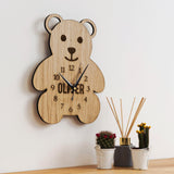 Personalised teddy bear clock - Stag Design