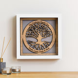 Family Tree with names engraved in a circle - wooden tree design - Stag Design