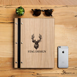 Personalised wooden A4 portfolio - Stag Design