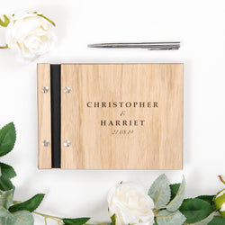 Personalised wooden A5 guest book - Stag Design