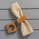 Premium solid oak personalised napkin rings - Stag Design