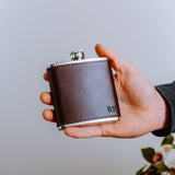 Personalised leather hip flask - Stag Design
