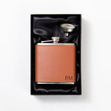 Personalised leather hip flask - Stag Design