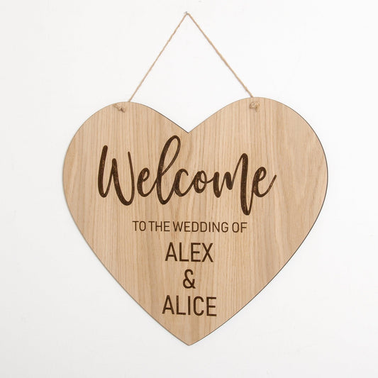 Wooden heart welcome sign - Stag Design