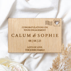 Engagement wooden card