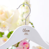 Personalised wedding white coat hangers - Stag Design