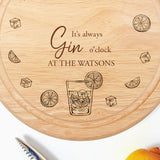 Gin o'clock chopping board