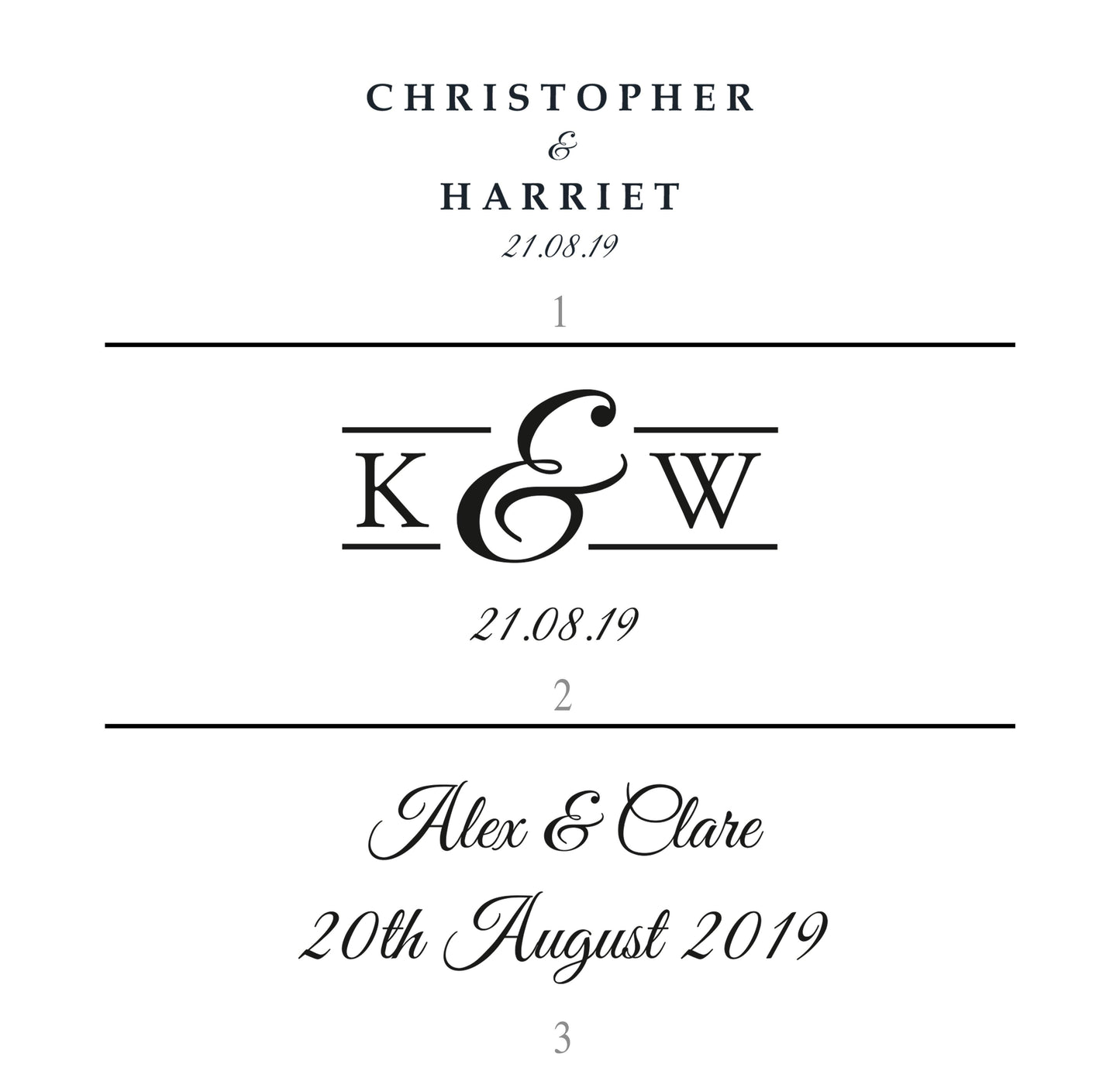 Hanging wooden wedding board - Stag Design