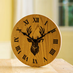 Solid oak clock with custom engraving - Stag Design