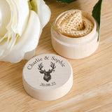 Personalised wooden ring box - Stag Design