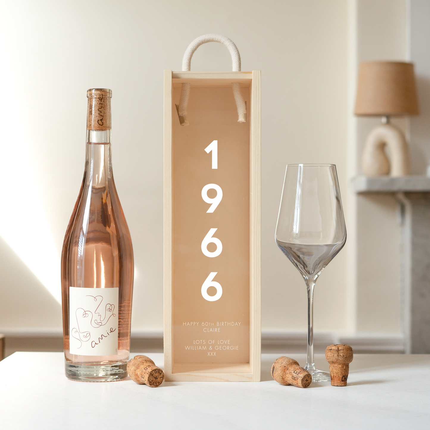 Personalised 60th Birthday Bottle Box - Stag Design