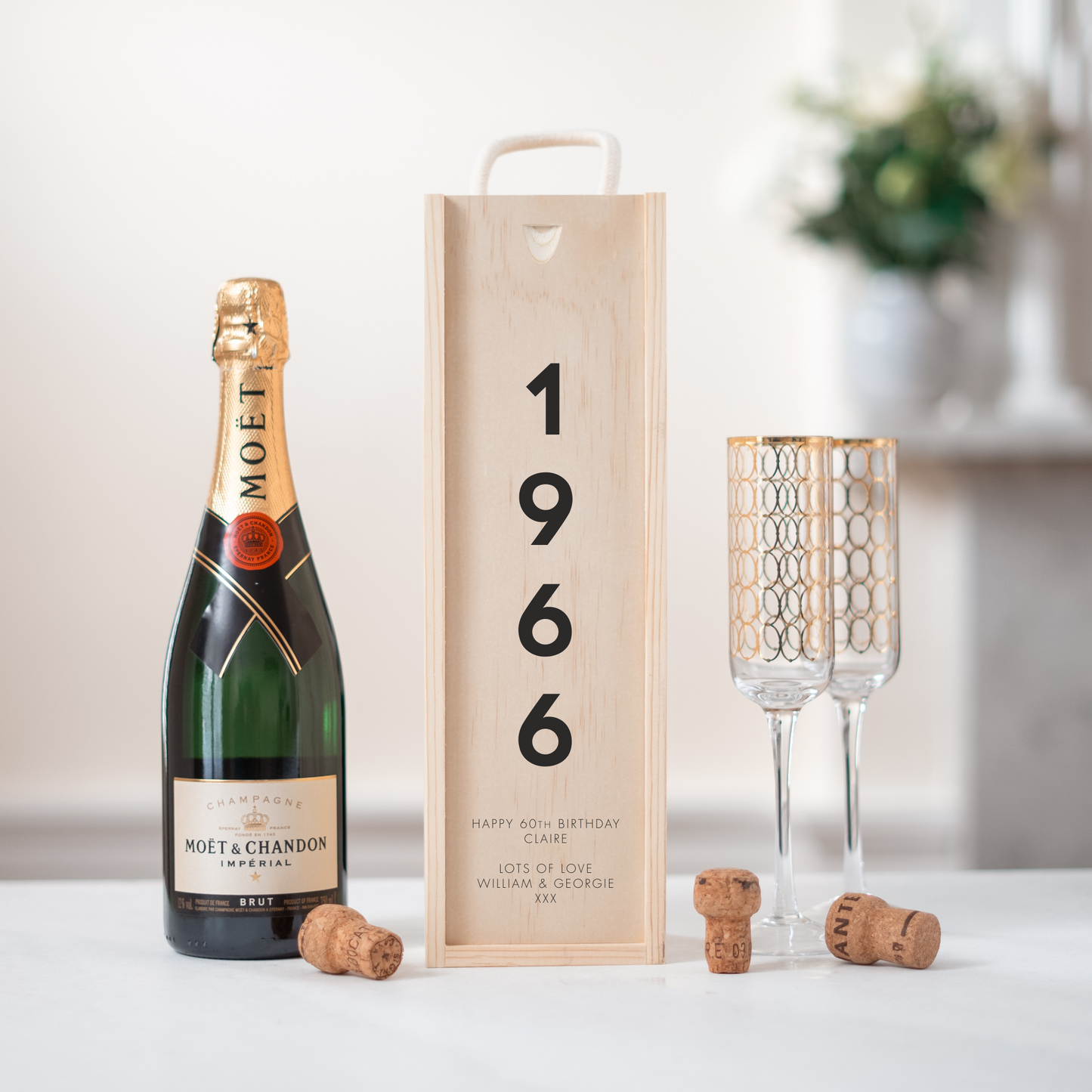 Personalised 60th Birthday Bottle Box - Stag Design