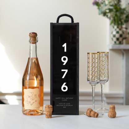 Personalised 50th Birthday Bottle Box - Stag Design