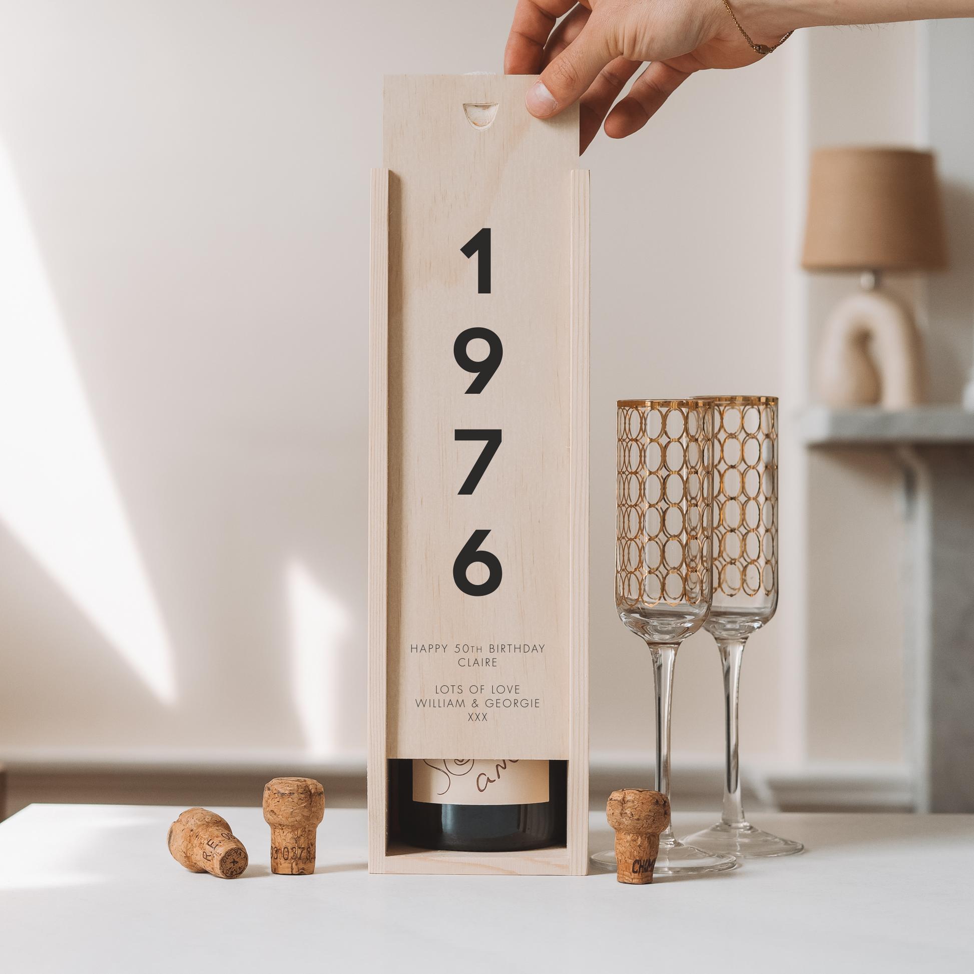 Personalised 50th Birthday Bottle Box - Stag Design