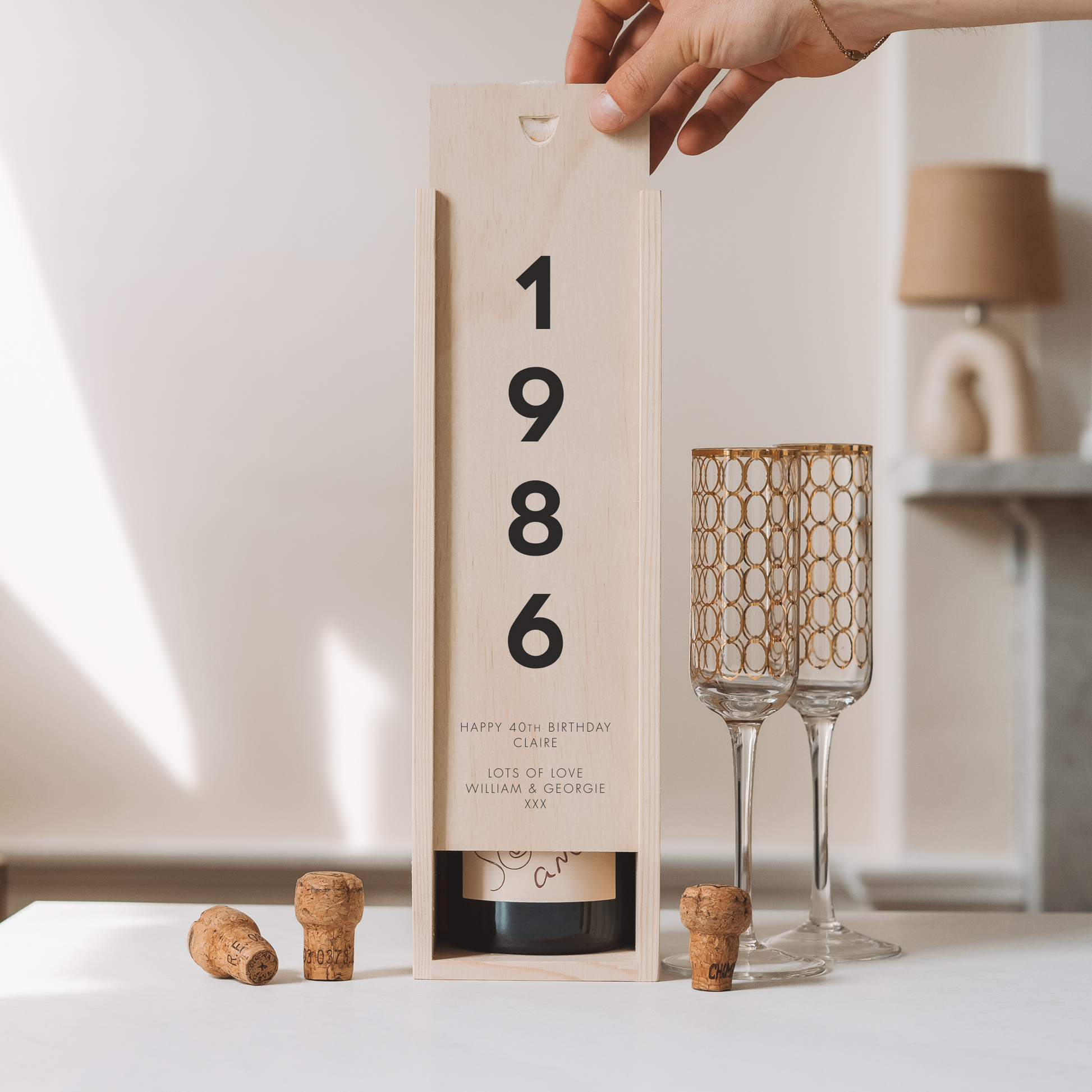Personalised 40th Birthday Bottle Box - Stag Design