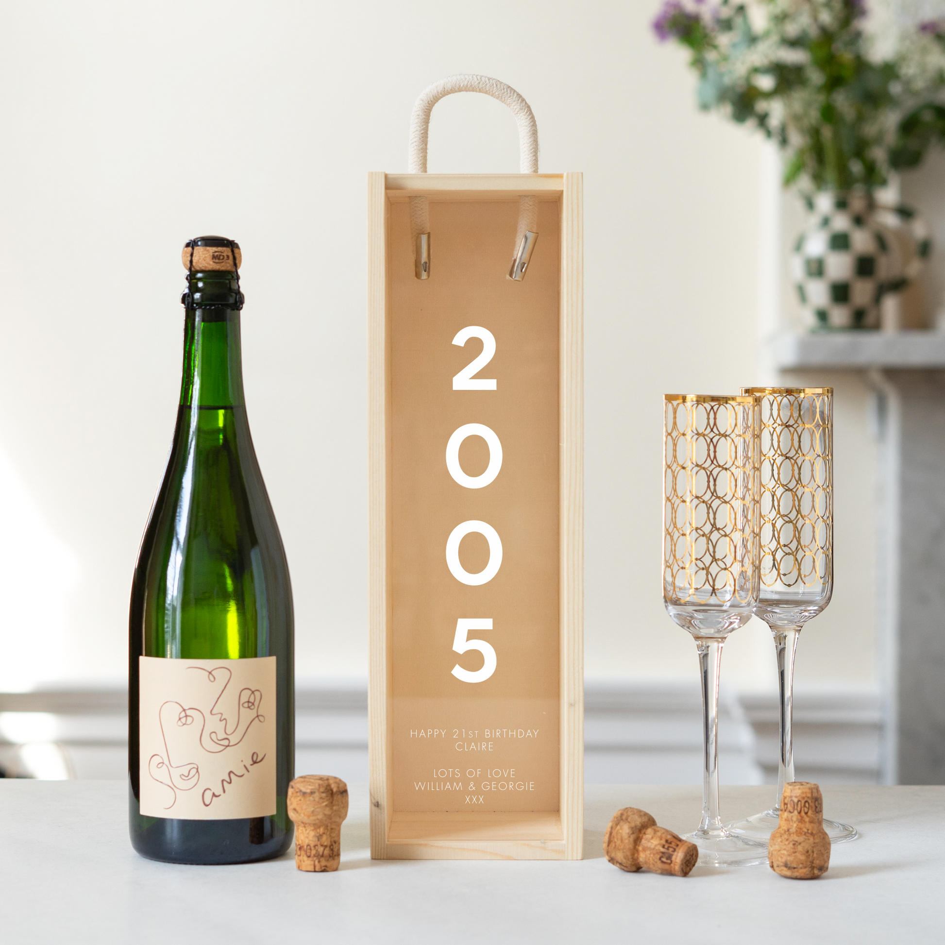 Personalised 21st Birthday Bottle Box - Stag Design