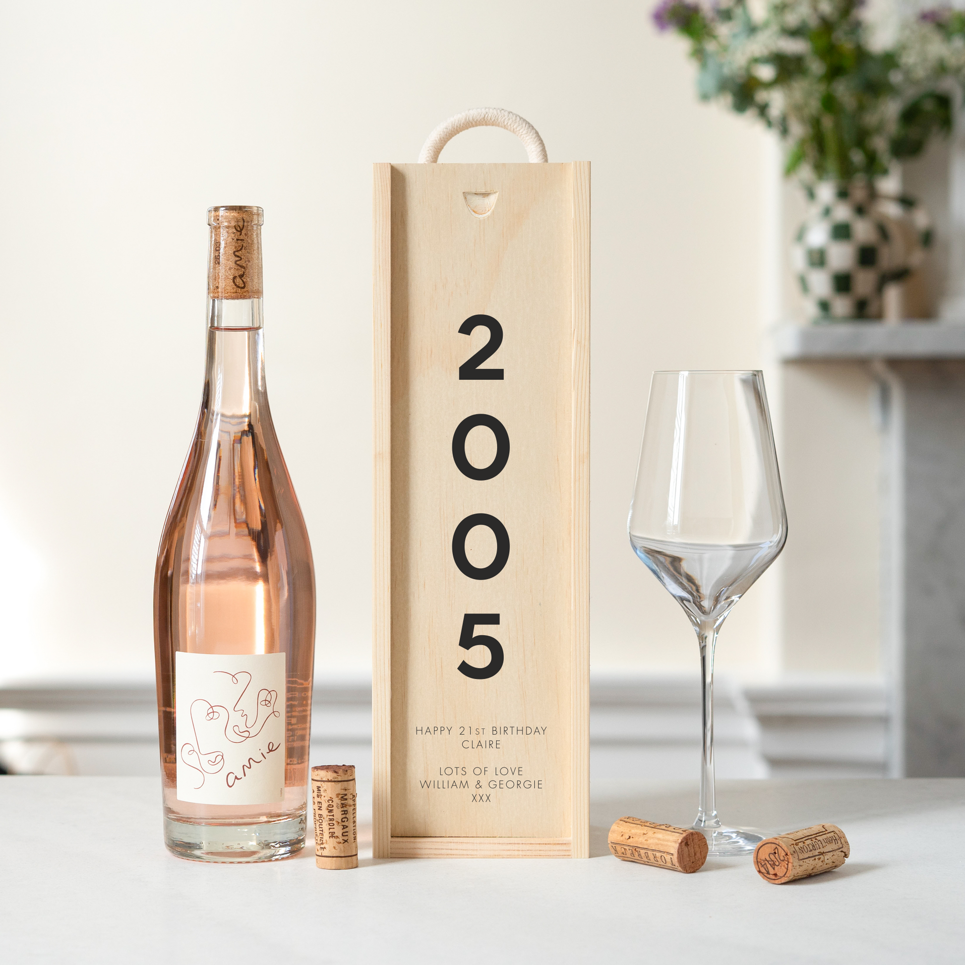 Personalised 21st Birthday Bottle Box - Stag Design