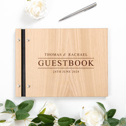 NEW! Personalised wooden wedding guest book