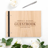 Personalised wooden A5 guest book