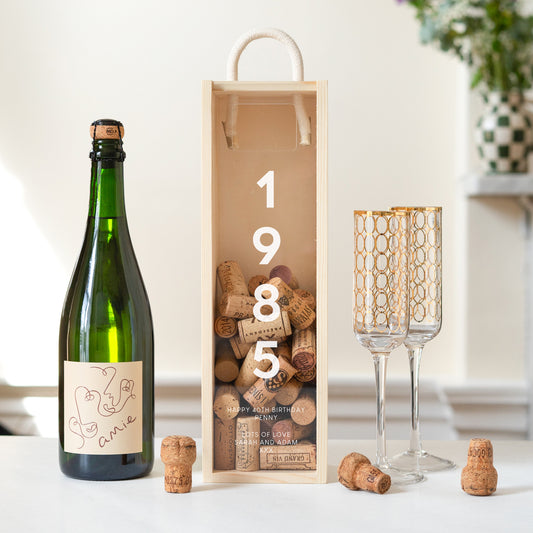 Personalised Cork Collector Birthday Bottle Box - Stag Design