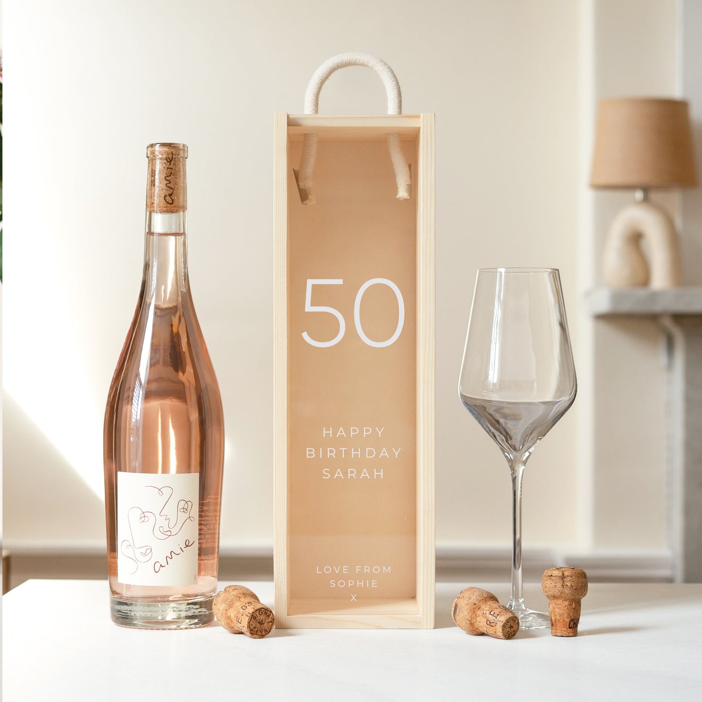 Personalised birthday number bottle box