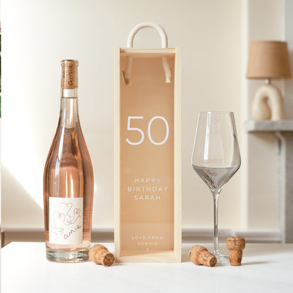 Personalised birthday number bottle box