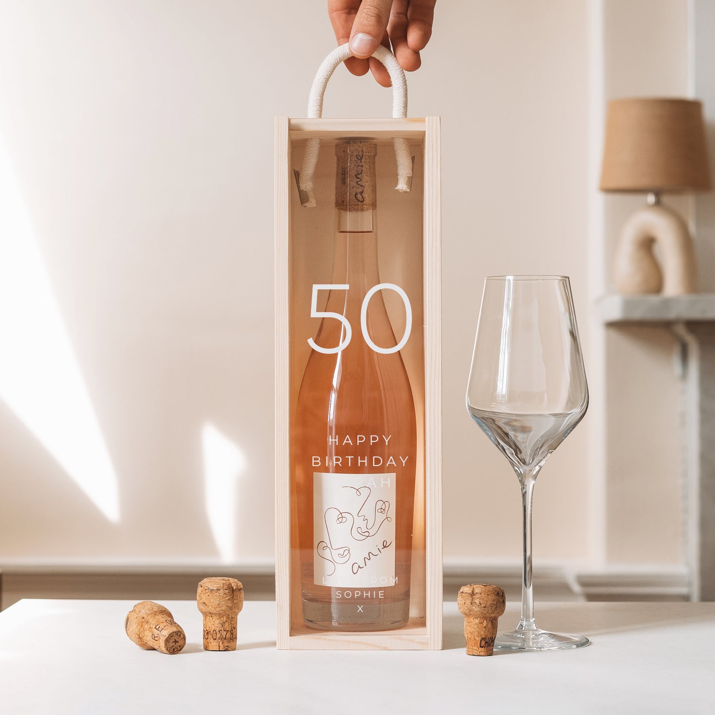 Personalised birthday number bottle box