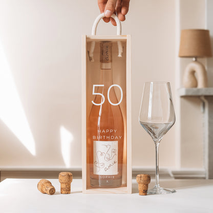 Personalised birthday number bottle box