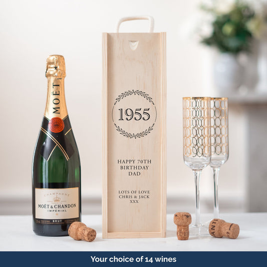 Personalised birthday bottle gift box