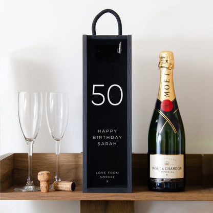 Personalised birthday number bottle box