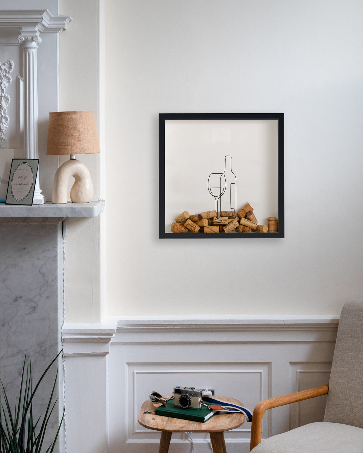 Wine bottle cork collector frame